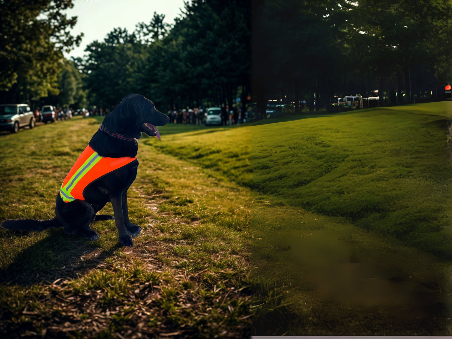 BUDDY GLOW Water-Resistant High-Visibility Dog Vest, Hi Visibility Orange, Medium