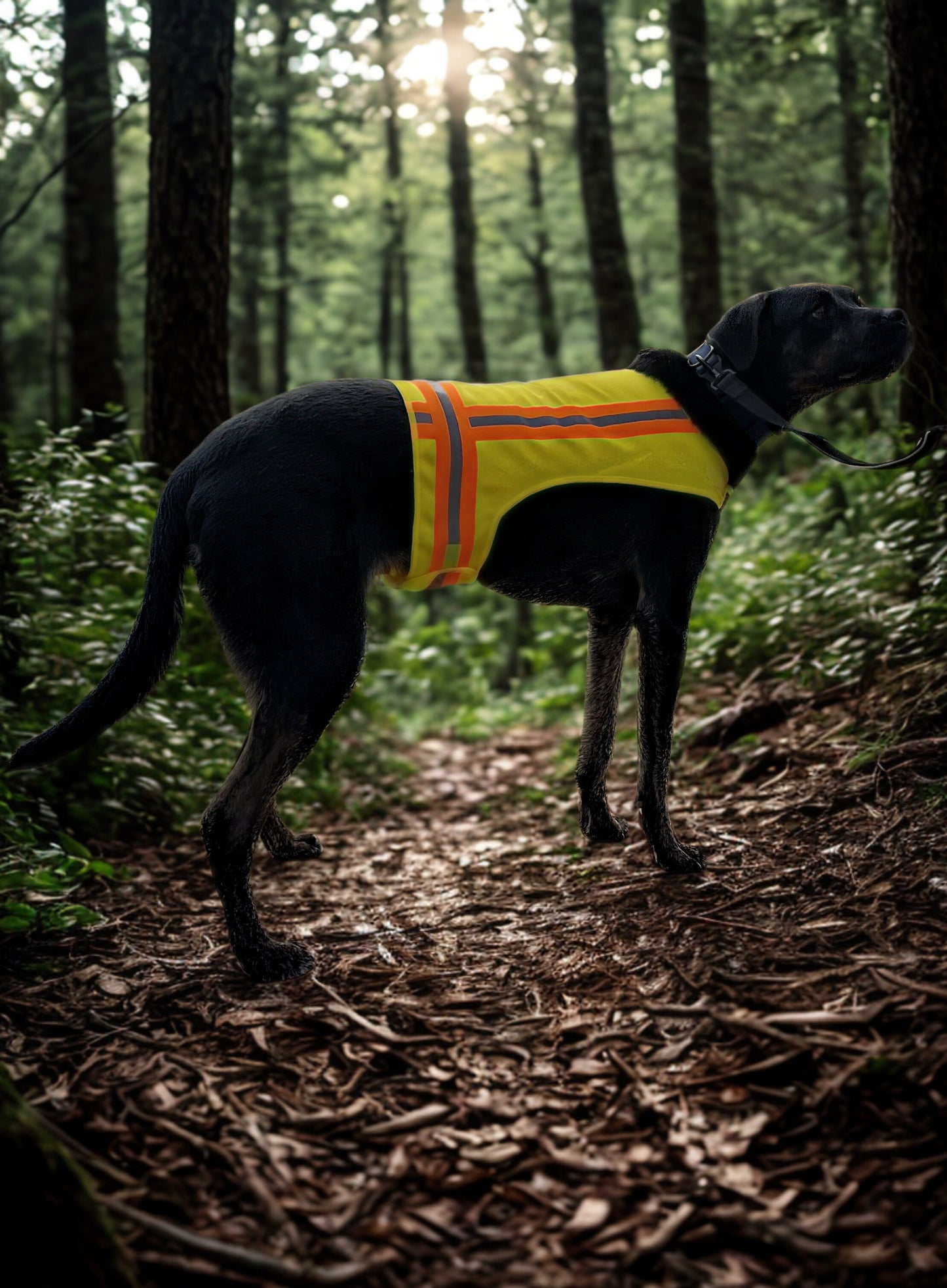 BUDDY GLOW Extra Lightweight Breathable Reflective Dog Vest, Hivis Yellow, Large