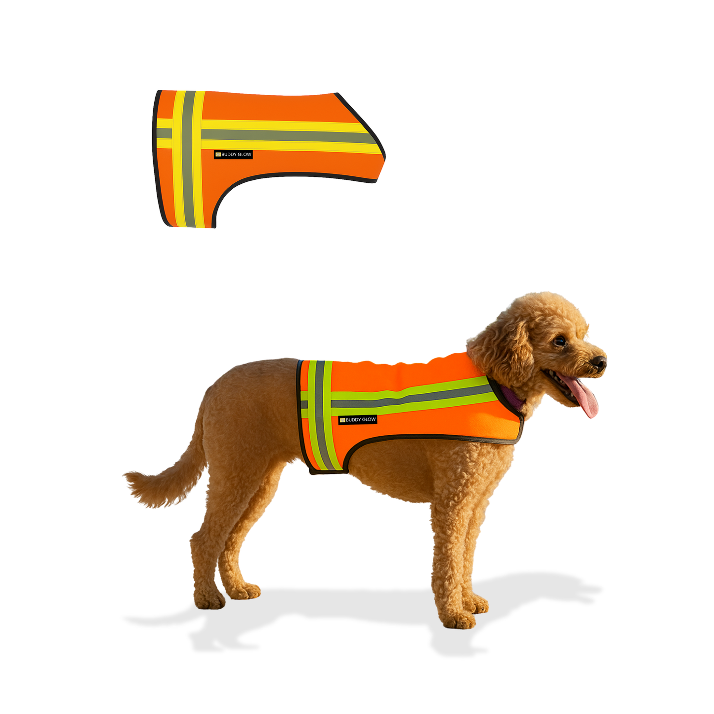 Reflective Dog Vest - Hi-Vis Orange, Lightweight & Water-Resistant