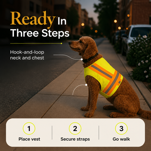 Reflective Dog Vest - Hi-Vis Yellow, Lightweight & Breathable