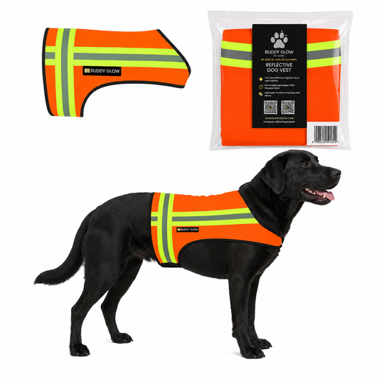 Reflective Dog Vest - Hi-Vis Orange, Lightweight & Water-Resistant
