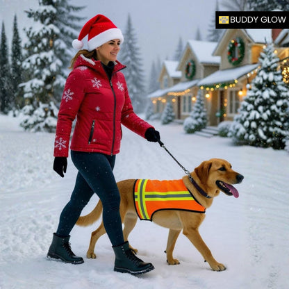 Reflective Dog Vest - Hi-Vis Orange, Lightweight & Water-Resistant