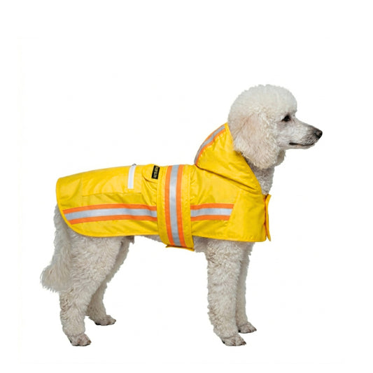 Waterproof Dog Raincoat with Two-Tone Reflective Trim, Seam-Sealed Full-Body Rain Jacket Dry Suit for XSmall to Large Dogs – Yellow