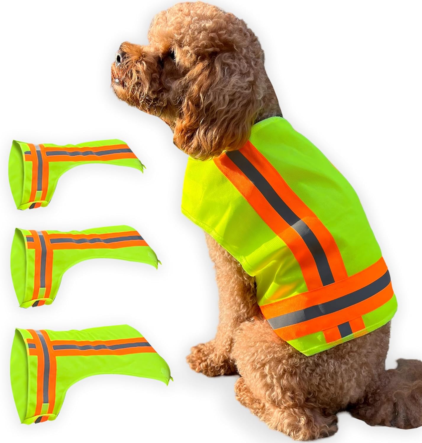BUDDY GLOW Extra Lightweight Breathable Reflective Dog Vest, Hivis Yellow, Small