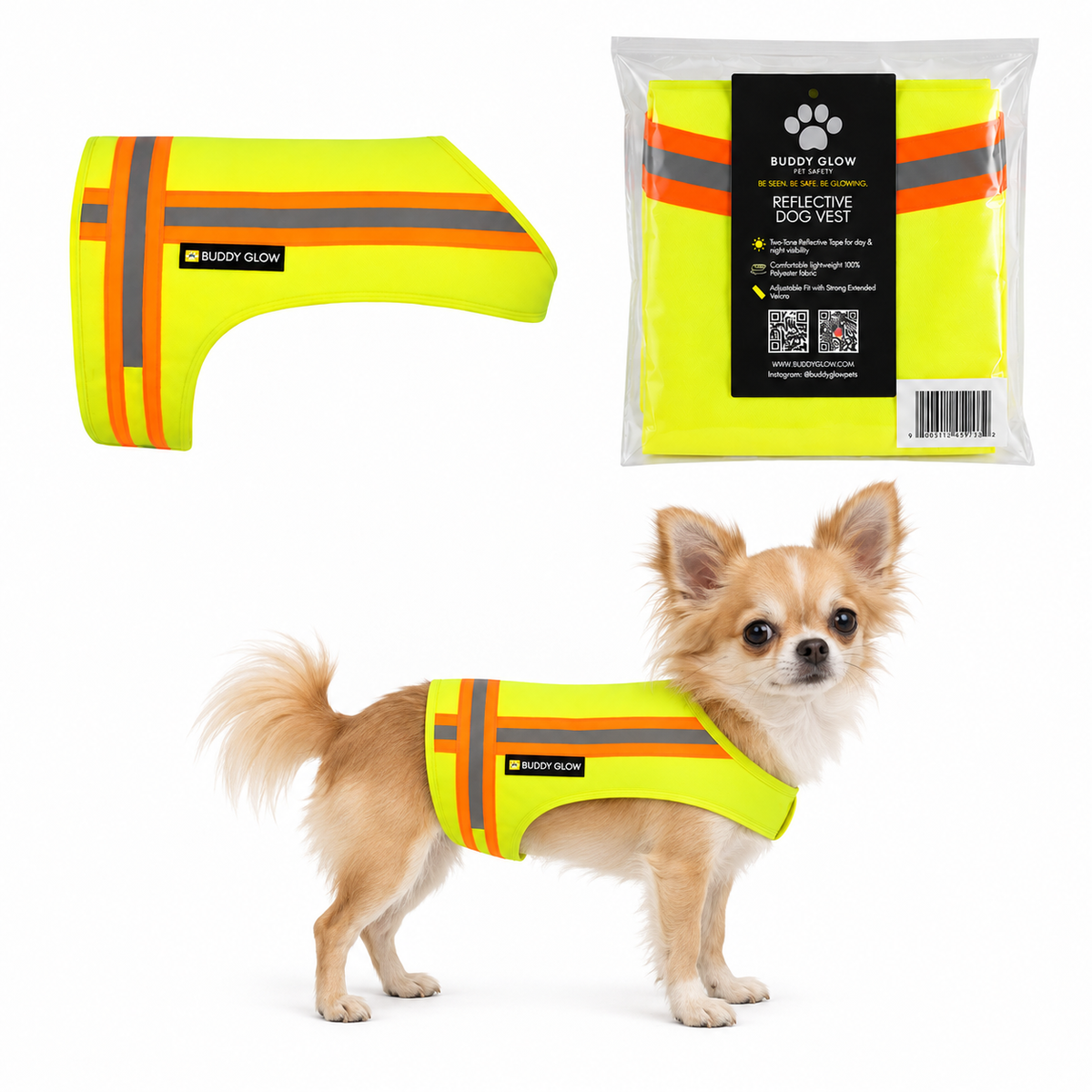 Reflective Dog Vest - Hi-Vis Yellow, Lightweight & Breathable