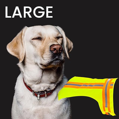 BUDDY GLOW Extra Lightweight Breathable Reflective Dog Vest, Hivis Yellow, Large