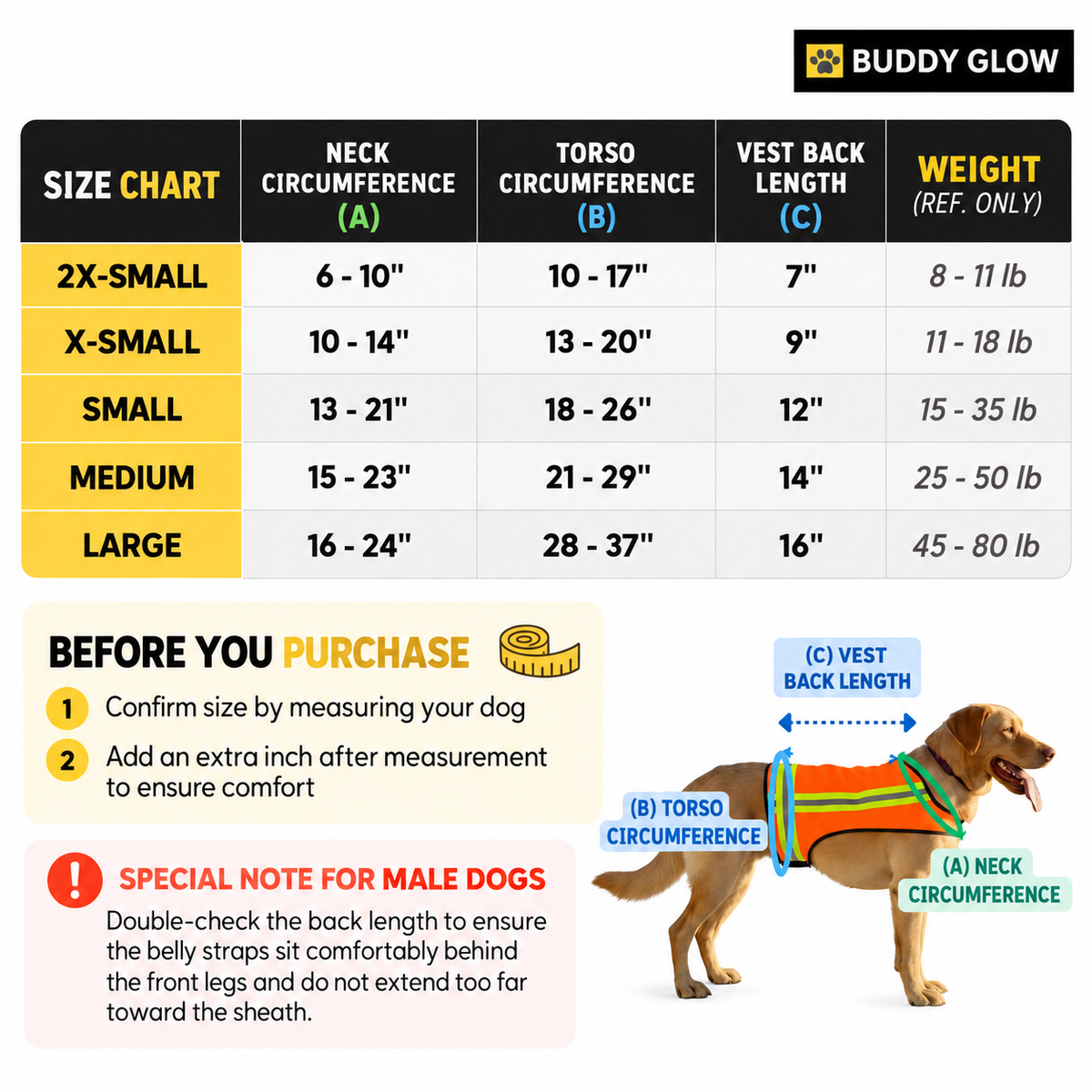 Reflective Dog Vest - Hi-Vis Orange, Lightweight & Water-Resistant