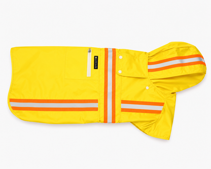 Waterproof Dog Raincoat with Two-Tone Reflective Trim, Seam-Sealed Full-Body Rain Jacket Dry Suit for XSmall to Large Dogs – Yellow