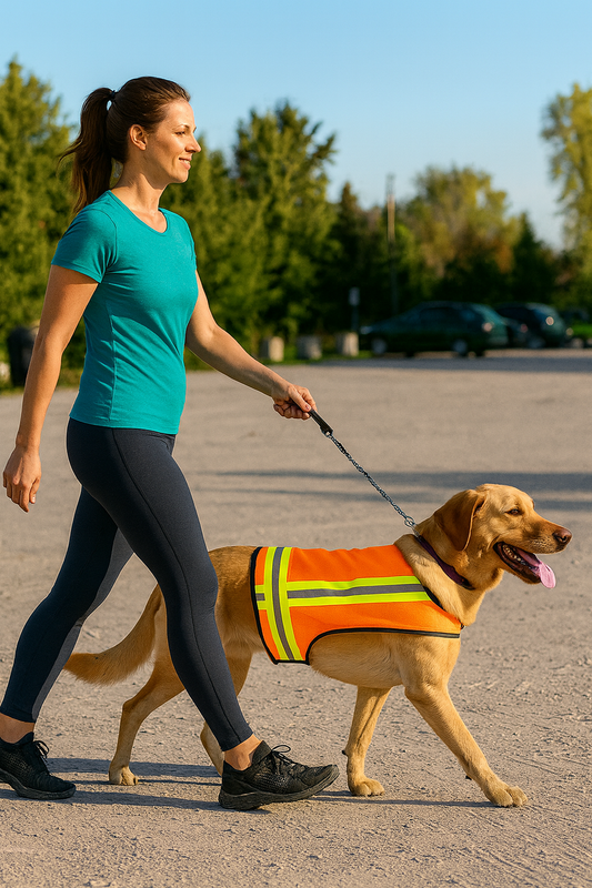 Reflective Dog Vest - Hi-Vis Orange, Lightweight & Water-Resistant