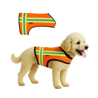 Reflective Dog Vest - Hi-Vis Orange, Lightweight & Water-Resistant