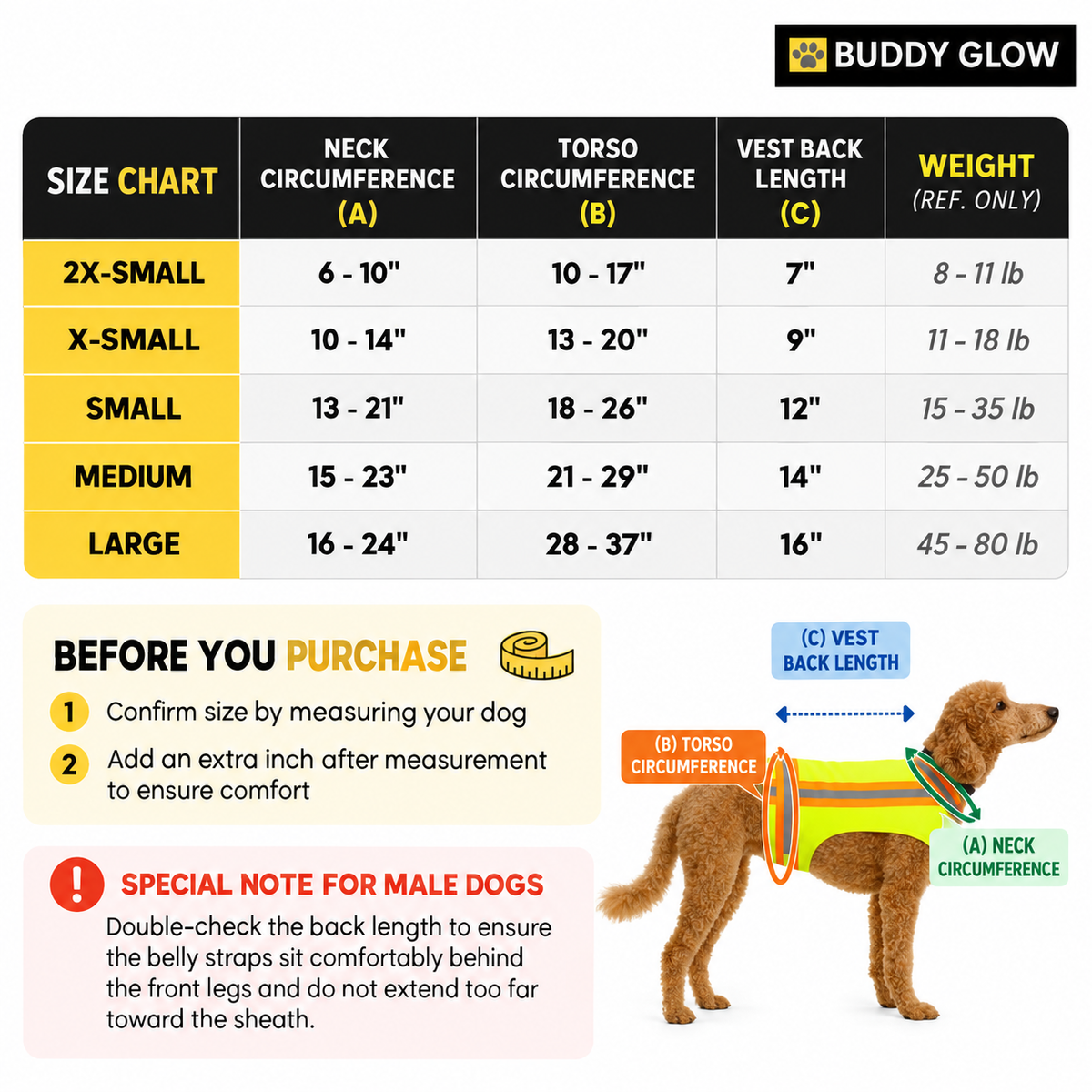 Reflective Dog Vest - Hi-Vis Yellow, Lightweight & Breathable