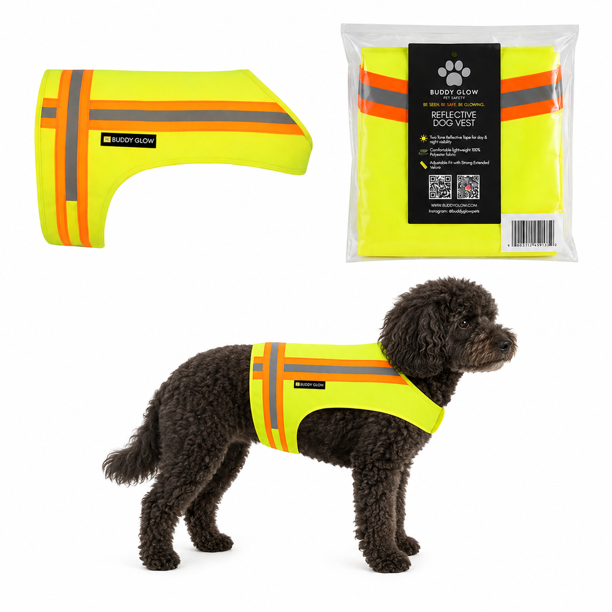 Reflective Dog Vest - Hi-Vis Yellow, Lightweight & Breathable