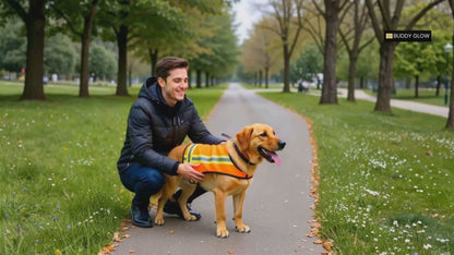 Reflective Dog Vest - Hi-Vis Orange, Lightweight & Water-Resistant